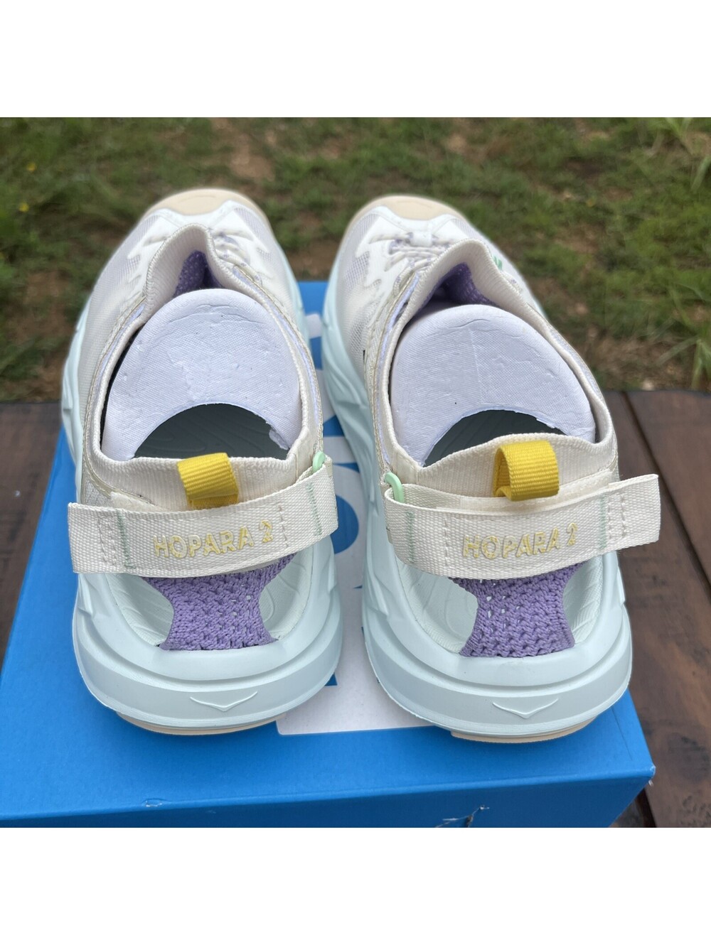HOKA Women's Hopara 2 Hiking Sandals Size 8 B - Alabaster/Snow Melt $140 MSRP - Picture 5 of 8